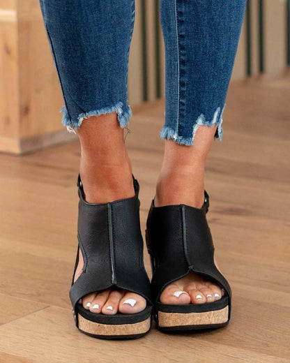 😍Oferta de tiempo limitado—Sandalias ortopédicas con velcro y cuña cómoda para mujer