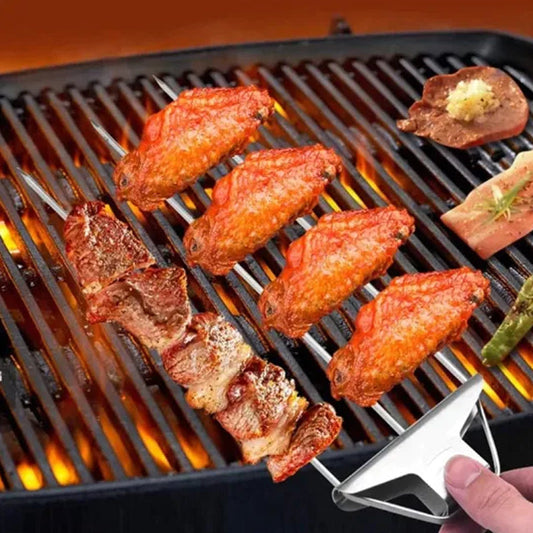 Tenedor de barbacoa semiautomático de acero inoxidable--💕49% de descuento