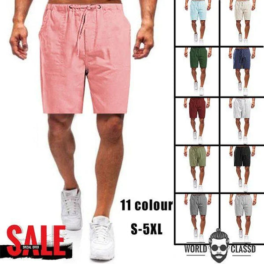 🎁49% de descuento🎁 Pantalones cortos casuales sueltos de lino para hombre💕