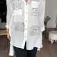 Camisa de manga larga con solapa y estampado de moda para mujer--💕49% de descuento