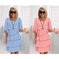 🎁2026 Novedad 50 % DE DESCUENTO💥Elegante vestido laminado con mangas con volantes para mujer