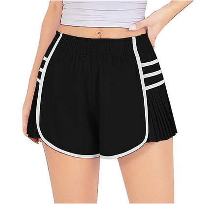 (Nuevo producto, descuento por tiempo limitado) 🔥Shorts deportivos plisados de cintura alta