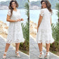 💗New Hot Sales - 49% OFF🌸Elegante Vestido de Flores Blanco para Tallas Grandes de Mujer