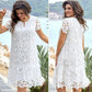 💗New Hot Sales - 49% OFF🌸Elegante Vestido de Flores Blanco para Tallas Grandes de Mujer