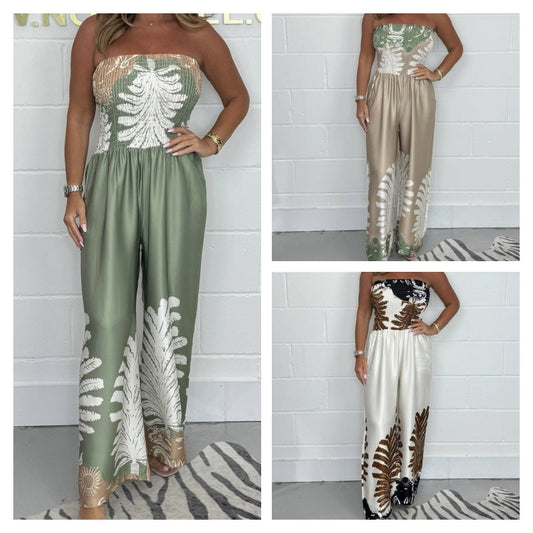 🔥HOT SALE-49% OFF💖Women's Sexy Summer Print Loose Fit Strapless Jumpsuit