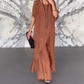 ✨Traje elegante de dos piezas de algodón mercerizado de color liso para mujer.【Top + Pantalones】