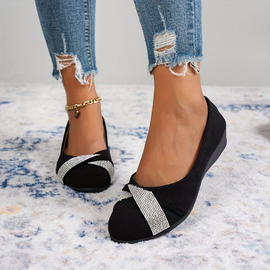 💕Zapatos de Cuña con Rhinestones Ligeros y de Moda para Mujer