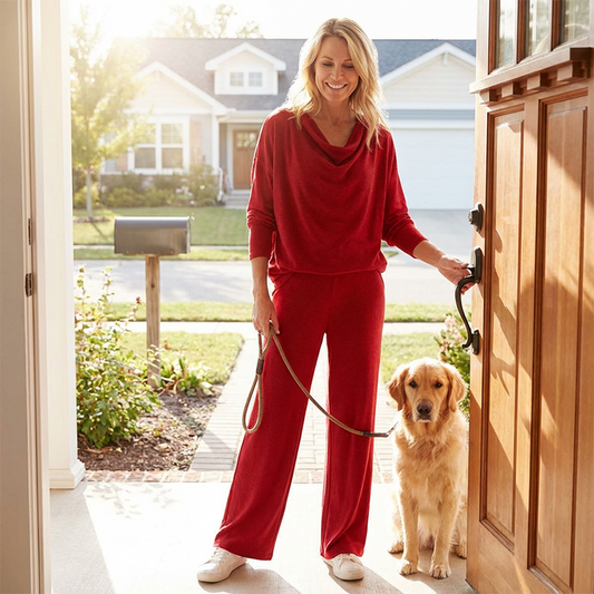 Conjunto de dos piezas de 2 piezas con escote de capucha y pantalones de manga larga