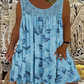 Vestido sin mangas con cuello redondo y estampado para mujer