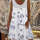 Vestido sin mangas con cuello redondo y estampado para mujer