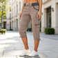 👖🔥 ¡OFERTA 50% OFF! Pantalones Capri Cargo de Cintura Alta para Mujer – Cómodos, Elegantes y Perfectos para un Look Casual ✨
