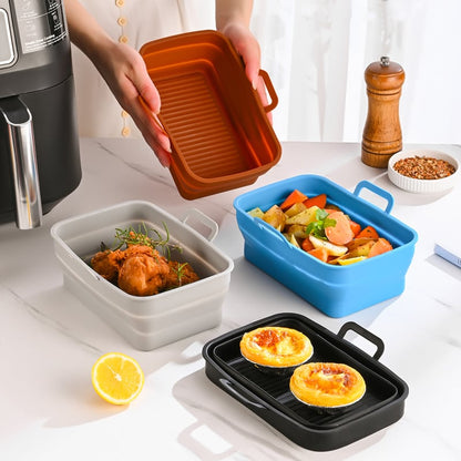 🥘Bandeja plegable para hornear de silicona para freidora de aire--🥳🥳Compre 3 y obtenga 1 gratis