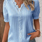 Cuello en V Encaje Liso Camisa Elegante -🌻Compre 2 y llévese 1 gratis