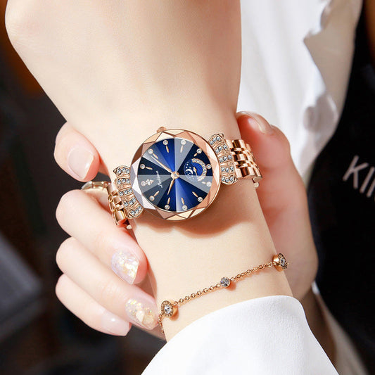 🌻【Compre 2 y llévese 1 gratis】🔥 Reloj de moda Diamond Moon Star para mujer