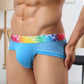 Slips para hombres sexys con cintura baja, ribete de color y malla transpirable.