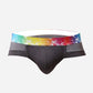 Slips para hombres sexys con cintura baja, ribete de color y malla transpirable.