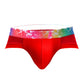 Slips para hombres sexys con cintura baja, ribete de color y malla transpirable.