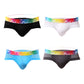 Slips para hombres sexys con cintura baja, ribete de color y malla transpirable.