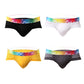 Slips para hombres sexys con cintura baja, ribete de color y malla transpirable.