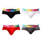 Slips para hombres sexys con cintura baja, ribete de color y malla transpirable.